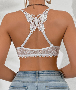 Luxe kanten push-up bh met vlinderdetail en voorsluiting