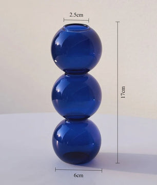 Nordic Kleurrijke Glazen Vaas - Bubble Design voor Hydroponische Planten & Bloemen