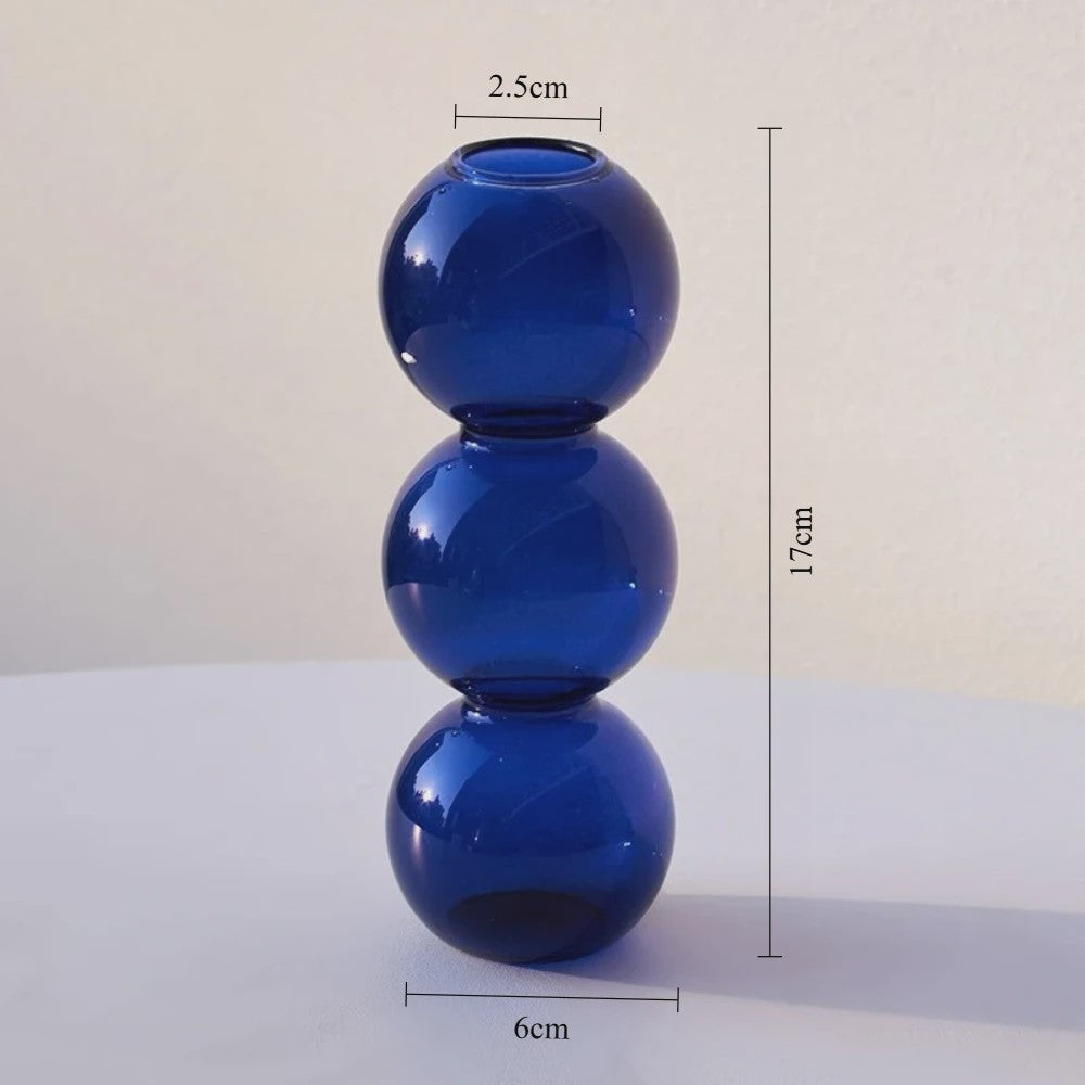Nordic Kleurrijke Glazen Vaas - Bubble Design voor Hydroponische Planten & Bloemen