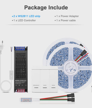 Smart WS2811 LED Strip Verlichting - 5M/10M Kit met Water Effect en Instelbare Snelheid