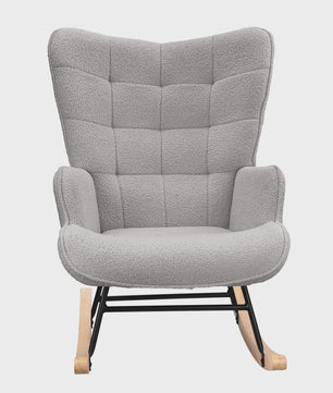 Comfortabele Schommelstoel met Teddy Stof - Zachte Lounge Chair voor Woonkamer & Slaapkamer
