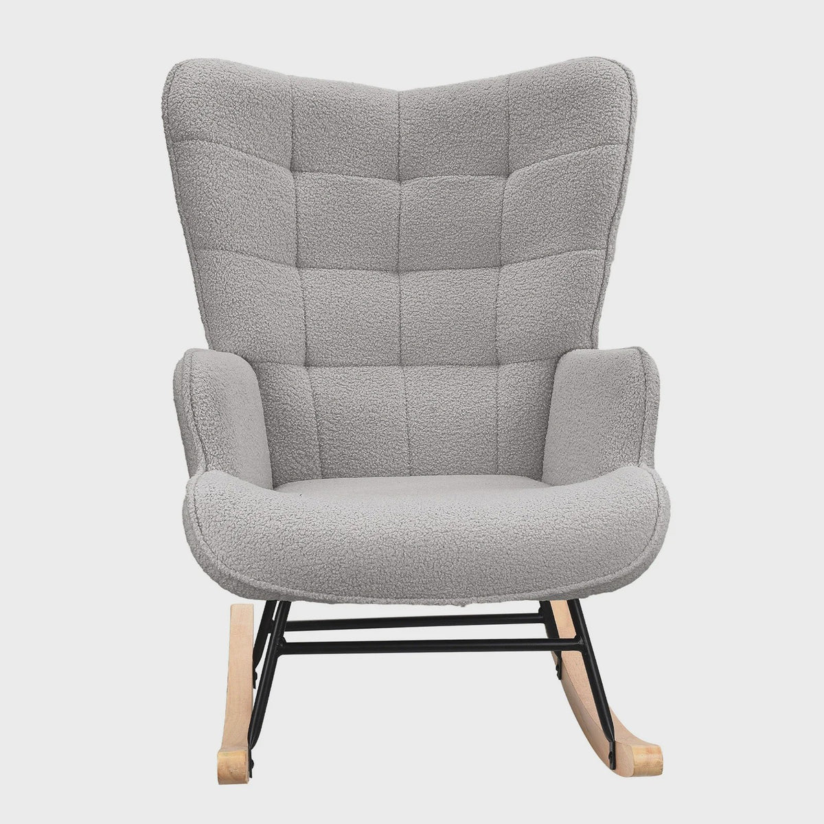 Comfortabele Schommelstoel met Teddy Stof - Zachte Lounge Chair voor Woonkamer & Slaapkamer