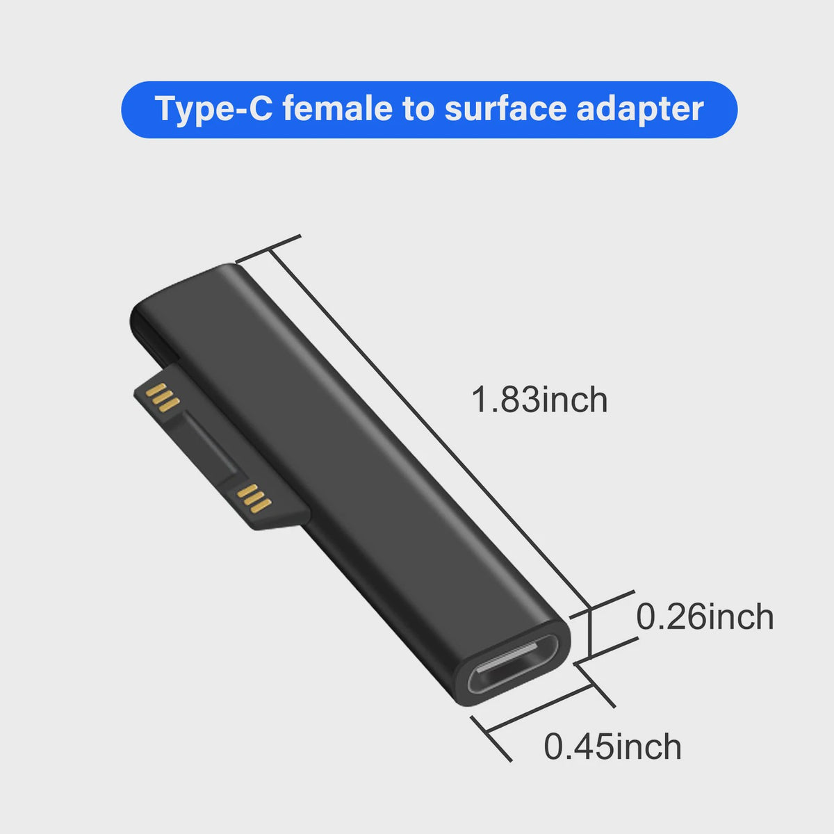 Universele USB-C PD Snellader Kabel Adapter voor Microsoft Surface Pro/Laptop