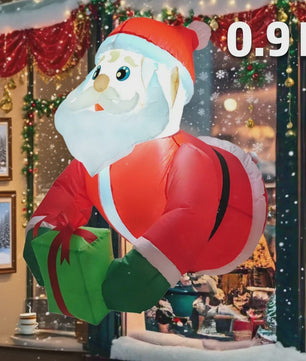 Opblaasbare Kerstman 1.5M - Feestelijke Tuindecoratie met LED Verlichting