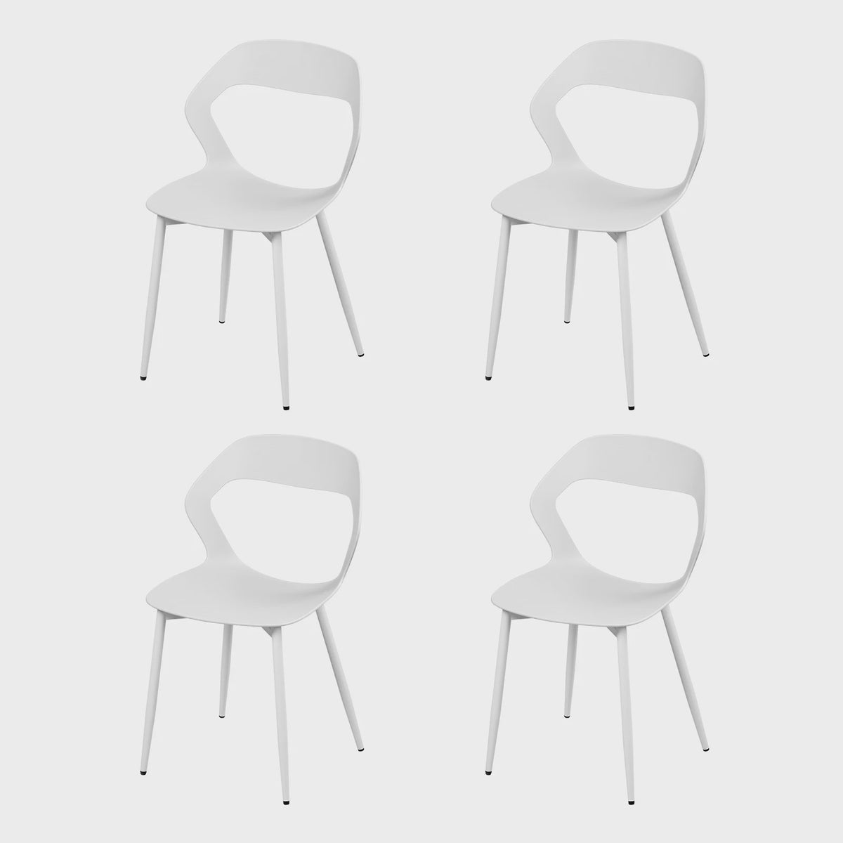 Set van 4 Moderne Eetkamerstoelen - PP Zitting & Metalen Poten - Ergonomisch Design