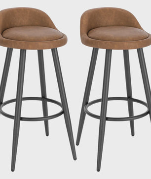 Set van 2 fluwelen barkrukken met voetensteun - Stijlvol en comfortabel voor keuken en bistro