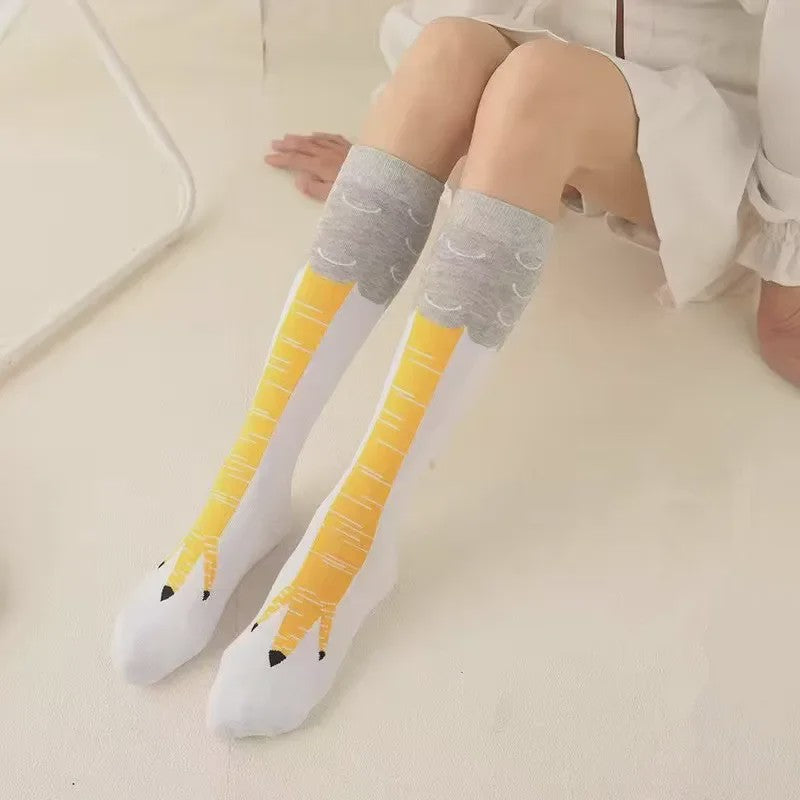 Grappige Kippenpoot Hoge Sokken - Unisex Cartoon Cosplay Sokken