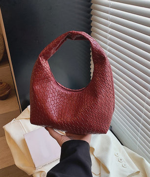 Dames Hobo Schoudertas van Zacht PU Leer - Woven Embossed Design