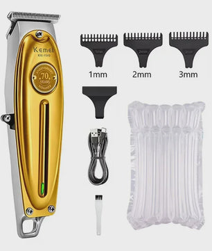 Kemei Professionele Metalen Trimmer KM-TX1/KM-2010/KM-1949 - Oplaadbaar met LED Display