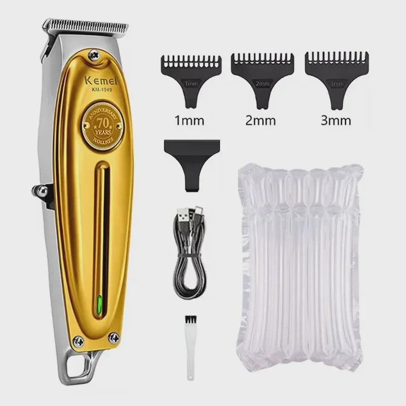 Kemei Professionele Metalen Trimmer KM-TX1/KM-2010/KM-1949 - Oplaadbaar met LED Display