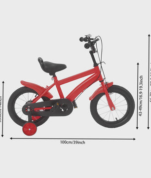 14 Inch Kinderfiets met Zijwielen - Leerfiets voor Jongens en Meisjes