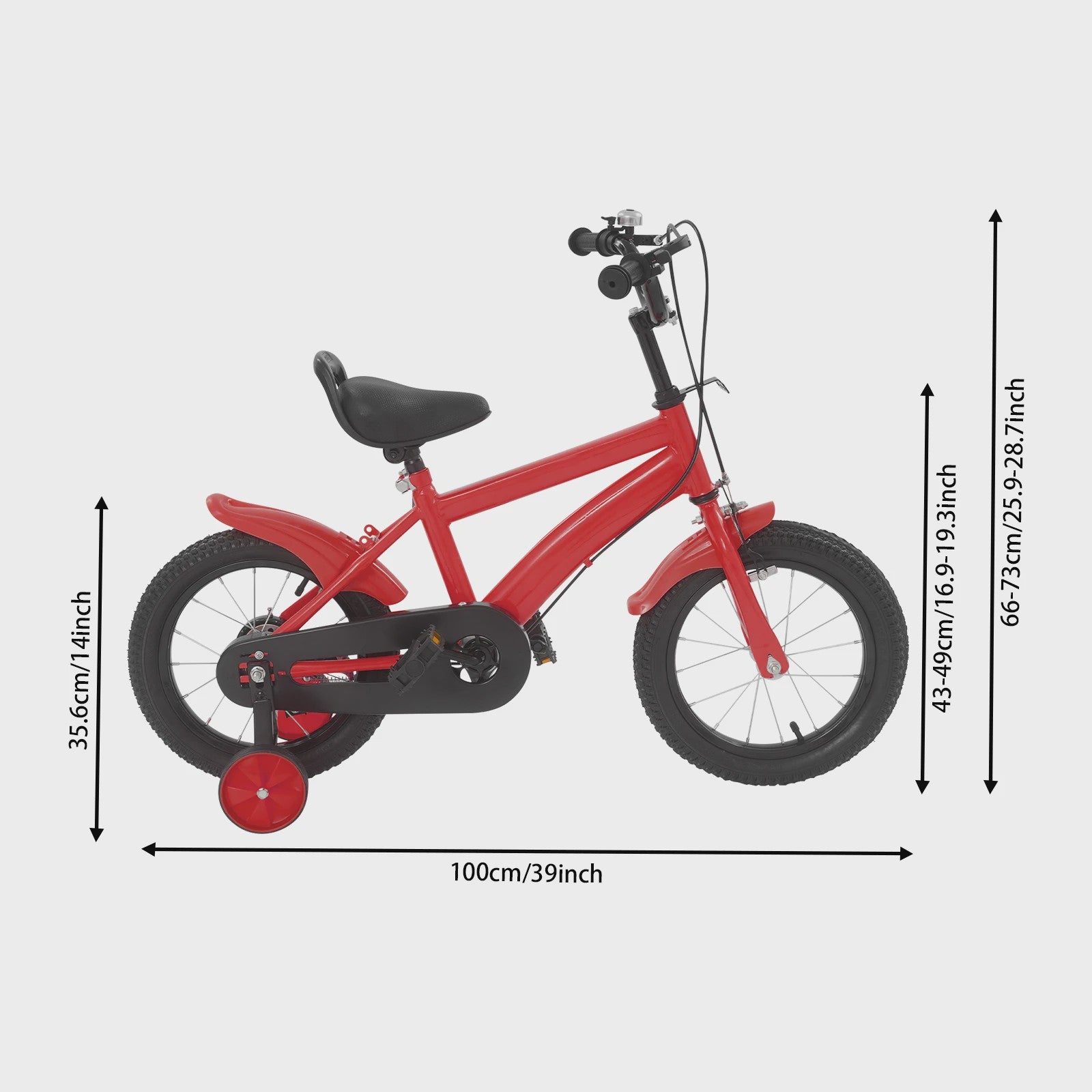 14 Inch Kinderfiets met Zijwielen - Leerfiets voor Jongens en Meisjes