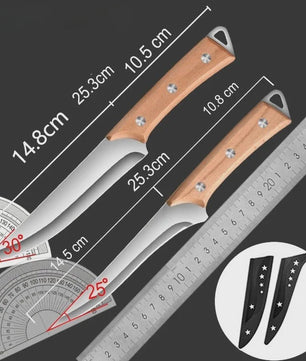 Professioneel RVS Fileermes met Houten Handvat - Ideaal voor Vlees, Vis en Uitbenen