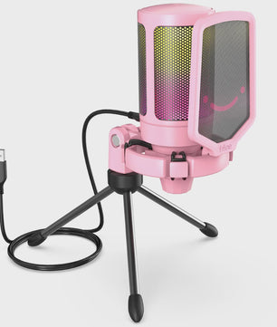 FIFINE A6V USB Microfoon voor Gaming & Streaming met RGB, Popfilter en Shock Mount