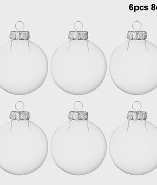Set van 6 Transparante Kerstballen - Vulbaar & Ophangbaar - Decoratie & Cadeau