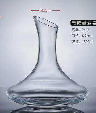 Luxe Kristallen Wijnkaraf 1500ML - Iceberg Design, Handgemaakt, Loodvrij, Wijnschenker & Dispenser