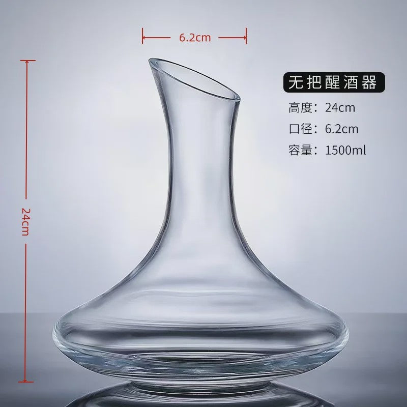 Luxe Kristallen Wijnkaraf 1500ML - Iceberg Design, Handgemaakt, Loodvrij, Wijnschenker & Dispenser