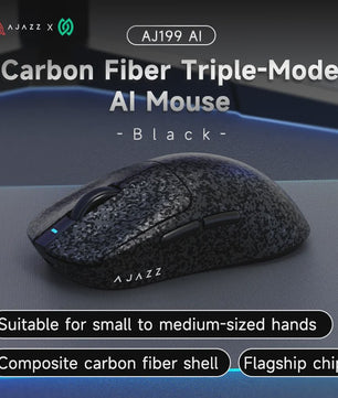 AJAZZ AJ199 Gaming Muis - 24000DPI, PAW3311 Sensor, Carbon Fiber, 3 Modi (2.4G/BT/Bedraad)