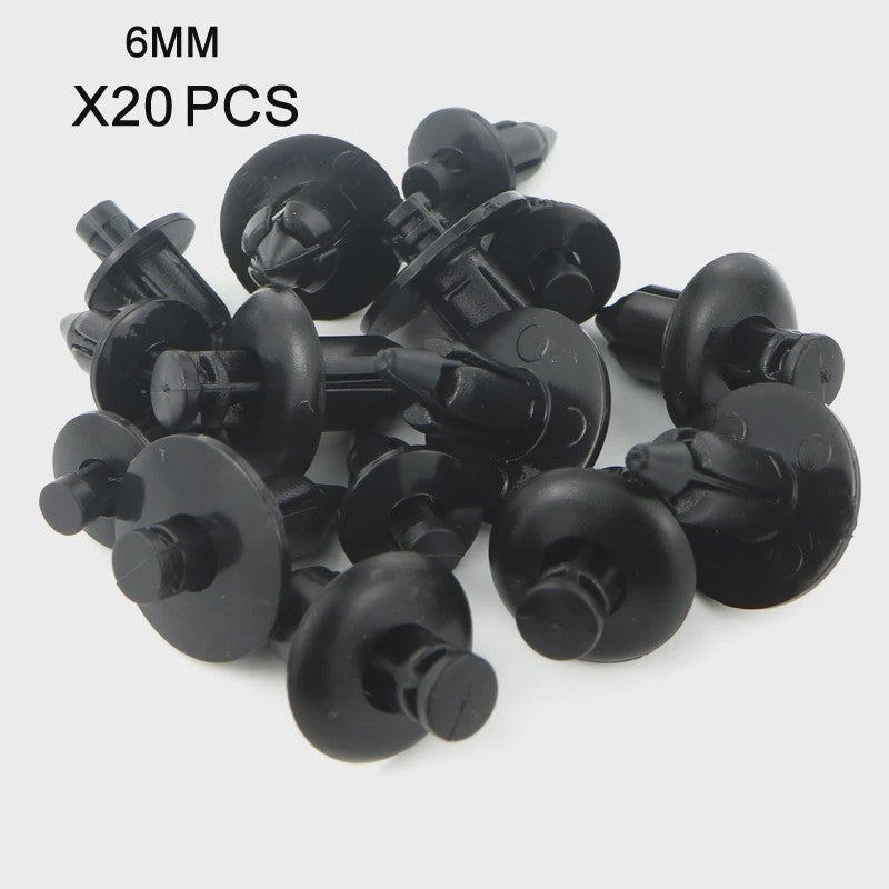 20x Kunststof Push Clips voor Motor Kuipdelen - 6mm, 7mm, 8mm