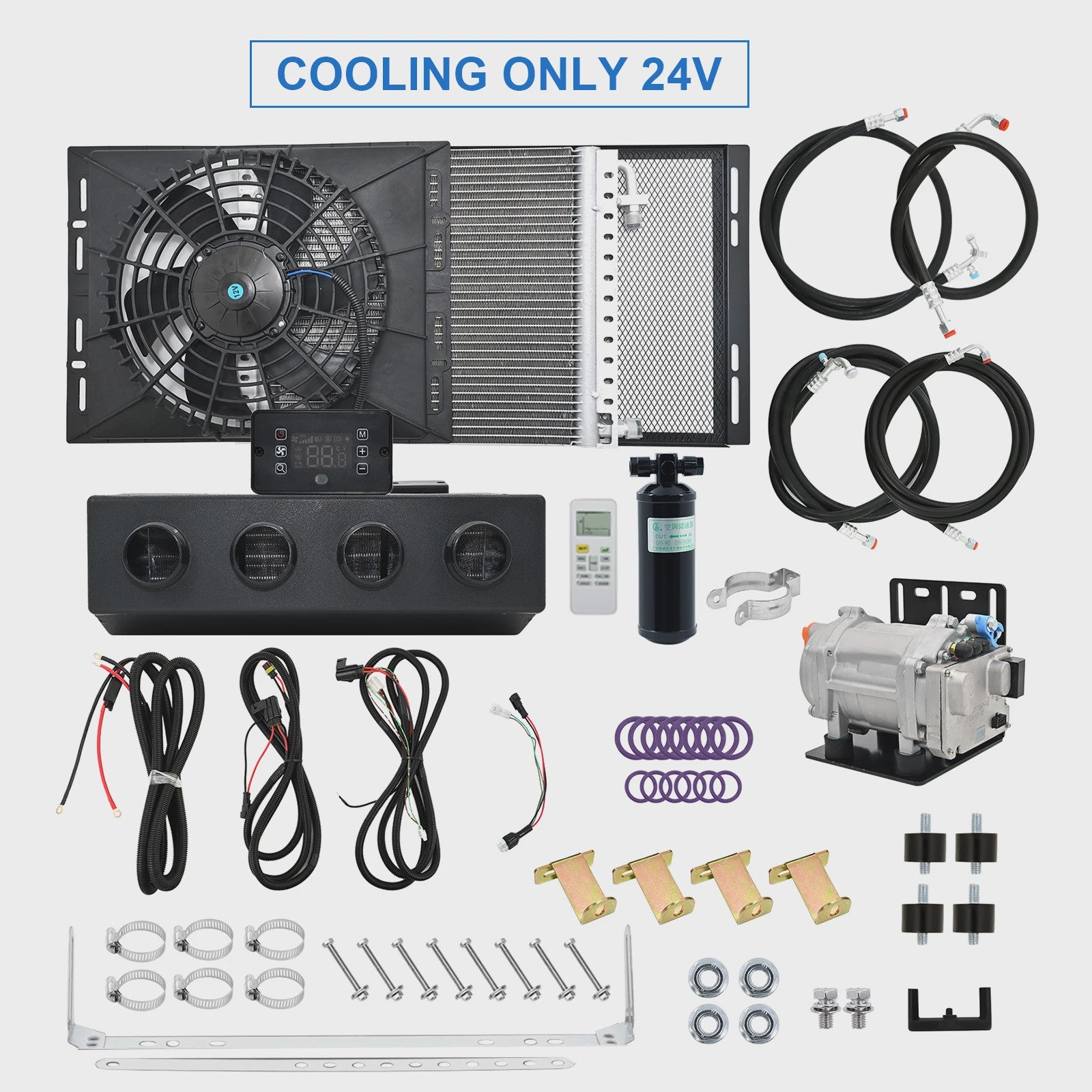 Universele 12V/24V Elektrische Airco & Verwarming Unit met Compressor voor Vrachtwagen en Camper