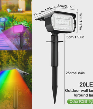 Solar Tuinspots LED (72/68) - IP65 Waterdicht, 3 Modi, Buitenverlichting