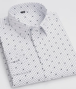 Herenshirt Lange Mouw - Stijlvol Casual & Zakelijk, Print & Streep, All-Season Top