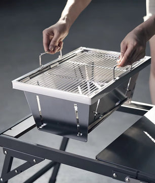 Opvouwbare RVS Camping Grill – Compacte IGT Grillstand voor Outdoor Koken en Picknick