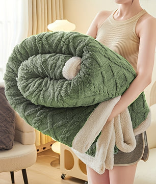 Luxe Verzwaarde Deken 3 kg – Sherpa Jacquard voor Diepe Ontspanning