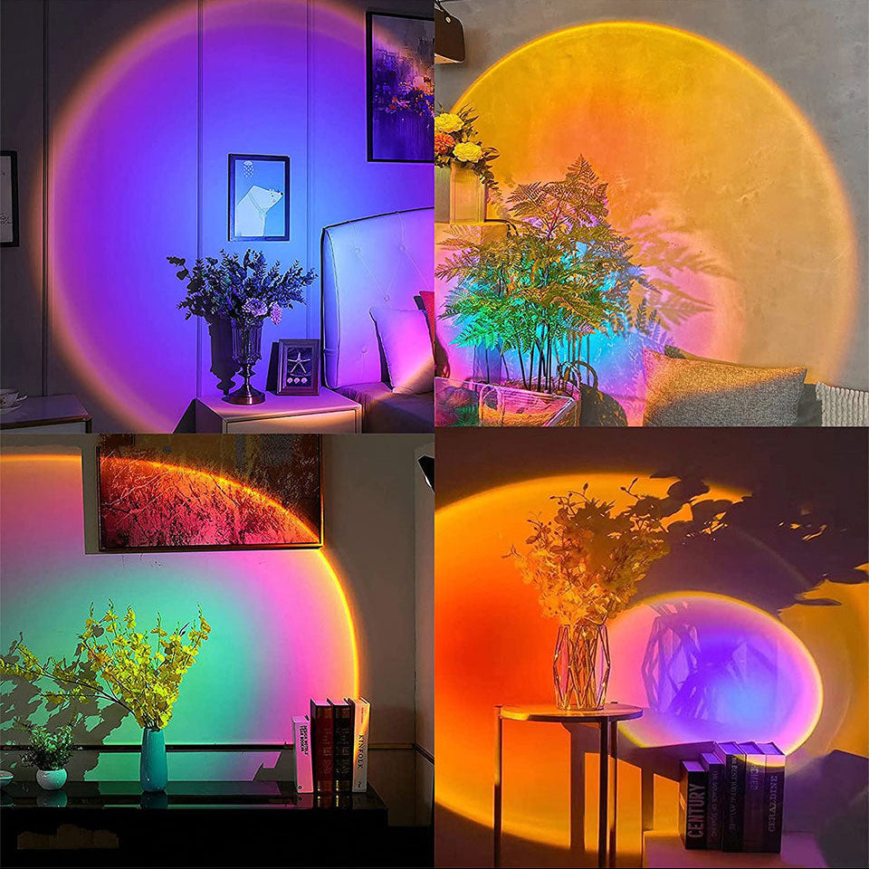Slimme Zonsondergang Lamp – LED Projectie Nachtlamp met RGB, App Bediening en Afstandsbediening