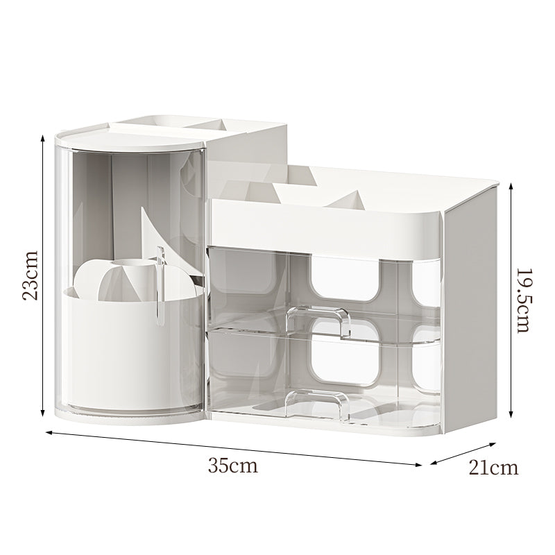Roterende Make-up Organizer met Laden – Borstelhouder en Cosmetica Opbergdoos