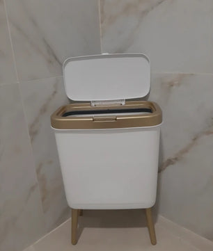 Sedia Prullenbak (15 Liter) - Wit / Goud