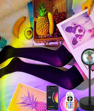 Slimme Zonsondergang Lamp – LED Projectie Nachtlamp met RGB, App Bediening en Afstandsbediening