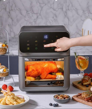 10L Airfryer met Kijkvenster en Touchbediening – Olievrij Frituren en Bakken voor Gezin