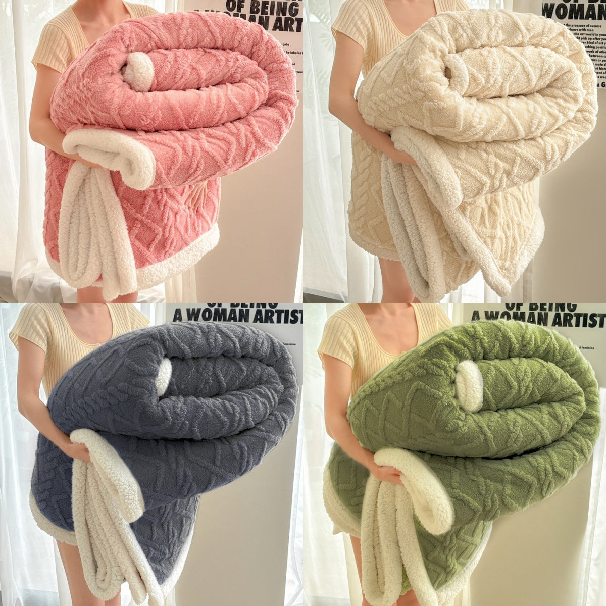 Luxe Verzwaarde Deken 3 kg – Sherpa Jacquard voor Diepe Ontspanning