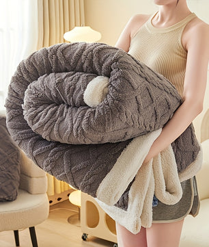 Luxe Verzwaarde Deken 3 kg – Sherpa Jacquard voor Diepe Ontspanning