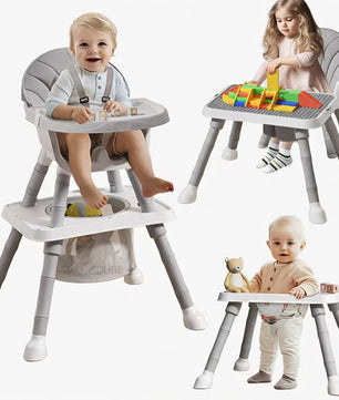 7-in-1 Converteerbare Kinderstoel – Meegroeiend Eetstoeltje, Activiteitentafel en Leerstoel voor Baby en Peuter
