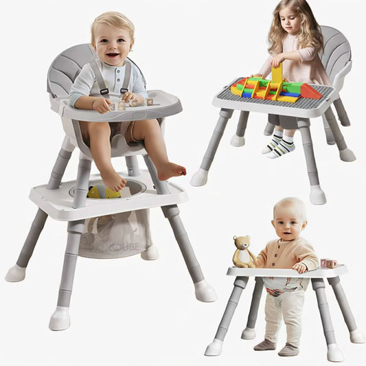 7-in-1 Converteerbare Kinderstoel – Meegroeiend Eetstoeltje, Activiteitentafel en Leerstoel voor Baby en Peuter