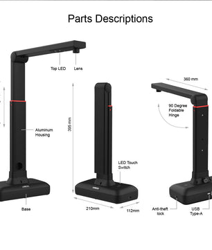 Grootformaat Documentenscanner A2/A3 – 23MP Hoge Resolutie met OCR en Automatische Pagina-Afvlakking
