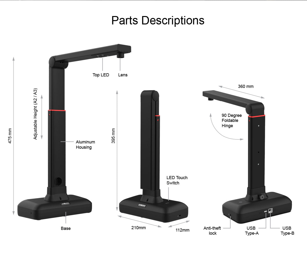 Grootformaat Documentenscanner A2/A3 – 23MP Hoge Resolutie met OCR en Automatische Pagina-Afvlakking