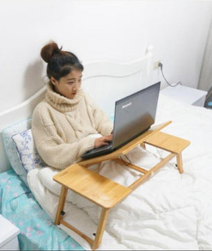 Opvouwbare Laptoptafel voor Bed en Bank – Bamboe Schootbureau voor Werken en Lezen