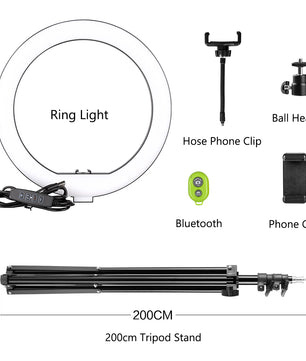 26 cm Ringlamp met Statief – USB Dimbare LED Selfie Lamp voor Fotografie Studio