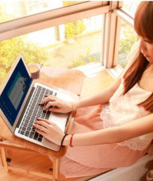 Opvouwbare Laptoptafel voor Bed en Bank – Bamboe Schootbureau voor Werken en Lezen