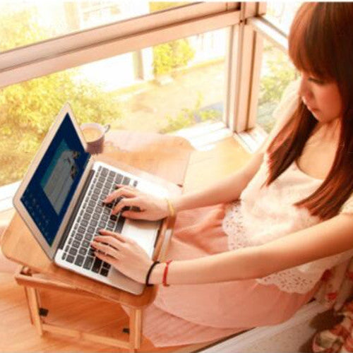 Opvouwbare Laptoptafel voor Bed en Bank – Bamboe Schootbureau voor Werken en Lezen