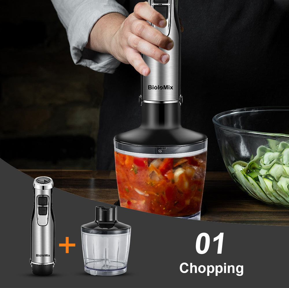 4-in-1 Staafmixer 1200W met Hakmolen en Garde – Krachtig en Multifunctioneel
