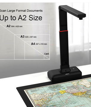 Grootformaat Documentenscanner A2/A3 – 23MP Hoge Resolutie met OCR en Automatische Pagina-Afvlakking