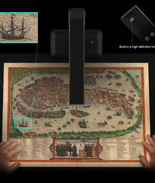 Grootformaat Documentenscanner A2/A3 – 23MP Hoge Resolutie met OCR en Automatische Pagina-Afvlakking