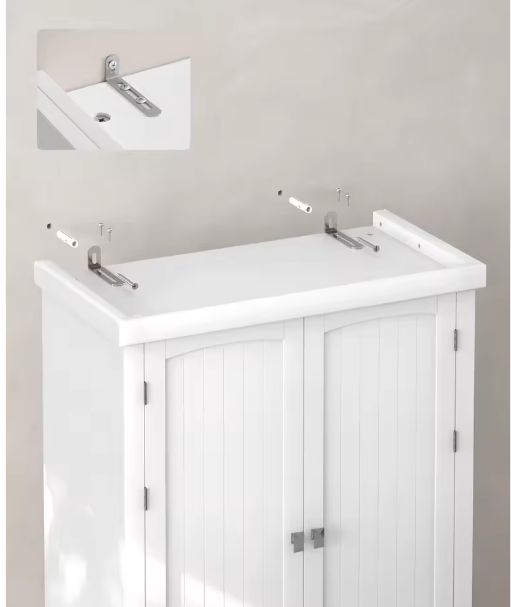 Witte Keukenkast met Lade, Deurvakken en Verstelbare Planken – 76×40×182 cm