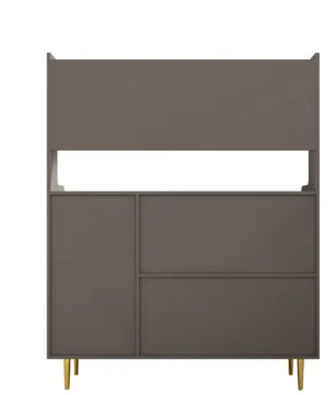 Grijs Keukendressoir met Open Planken & Gouden Poten – 151 cm