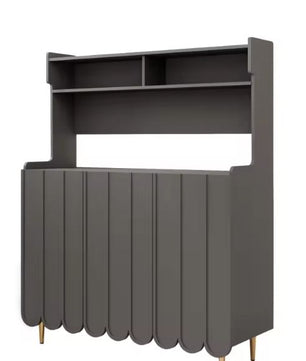 Grijs Keukendressoir met Open Planken & Gouden Poten – 151 cm