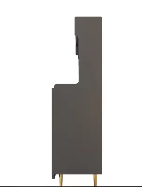 Grijs Keukendressoir met Open Planken & Gouden Poten – 151 cm